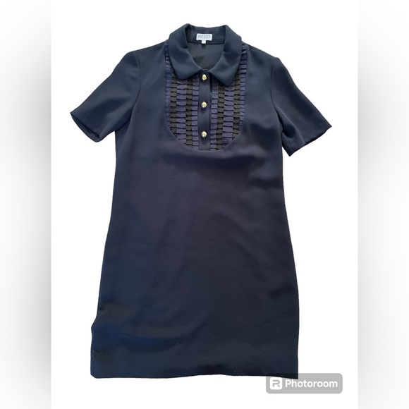 Claudie Pierlot Paris Navy 1/4 Button Dress sz 6 - Picture 1 of 3